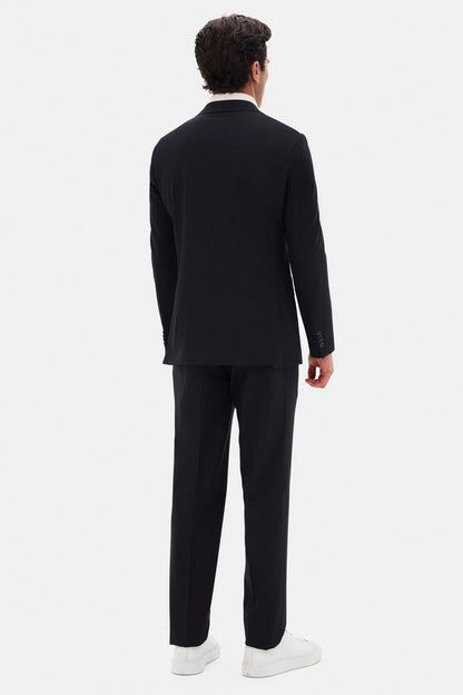 Ds Damat Slim Fit Koyu Lacivert Düz Travel Takim Elbise