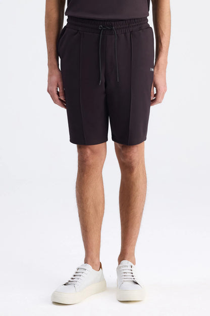 Twn Slim Fit Kahverengi Düz Örme Şort