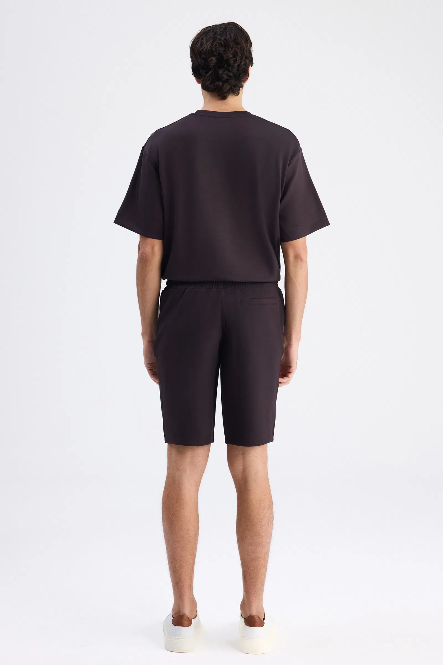 Twn Slim Fit Kahverengi Düz Örme Şort