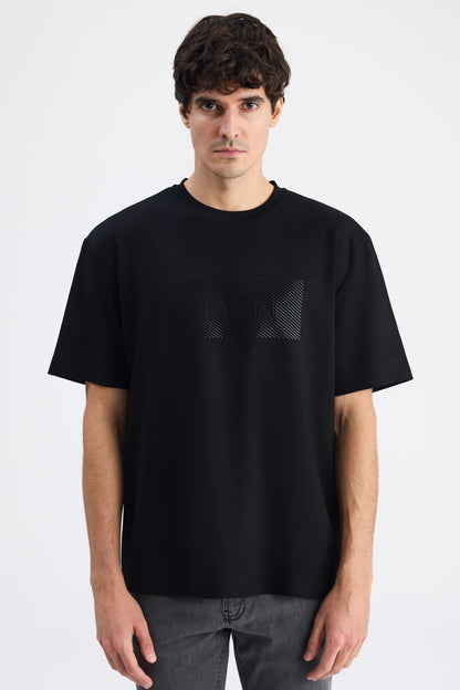 Twn Relaxed Fit Siyah Düz T-shirt