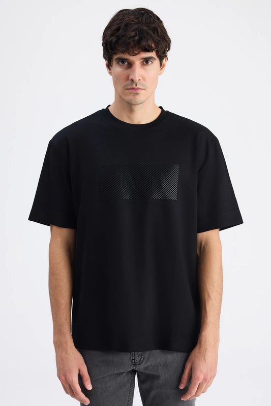 Twn Relaxed Fit Siyah Düz T-shirt