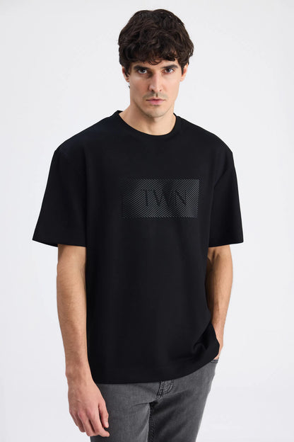 Twn Relaxed Fit Siyah Düz T-shirt