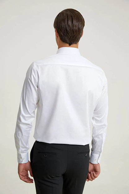 Ds Damat Regular Fit Beyaz Düz Gömlek