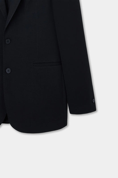Twn Slim Fit Siyah Armürlü Kumaş Ceket