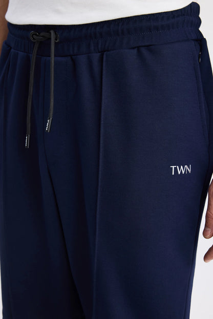 Twn Slim Fit Lacivert Düz Örme Şort