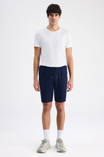 Twn Slim Fit Lacivert Düz Örme Şort