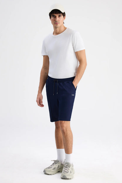 Twn Slim Fit Lacivert Düz Örme Şort