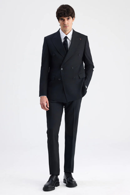 Ds Damat Regular Fit Siyah Düz Takim Elbise