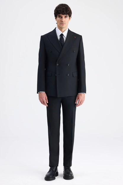 Ds Damat Regular Fit Siyah Düz Takim Elbise