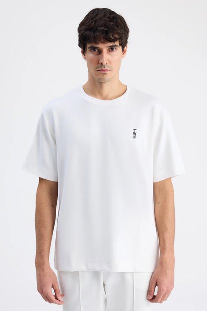Twn Relaxed Fit Ekru Düz T-shirt