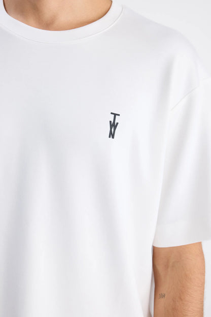Twn Relaxed Fit Ekru Düz T-shirt