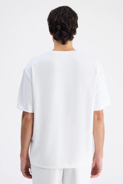 Twn Relaxed Fit Ekru Düz T-shirt