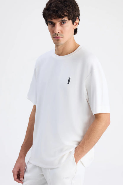 Twn Relaxed Fit Ekru Düz T-shirt