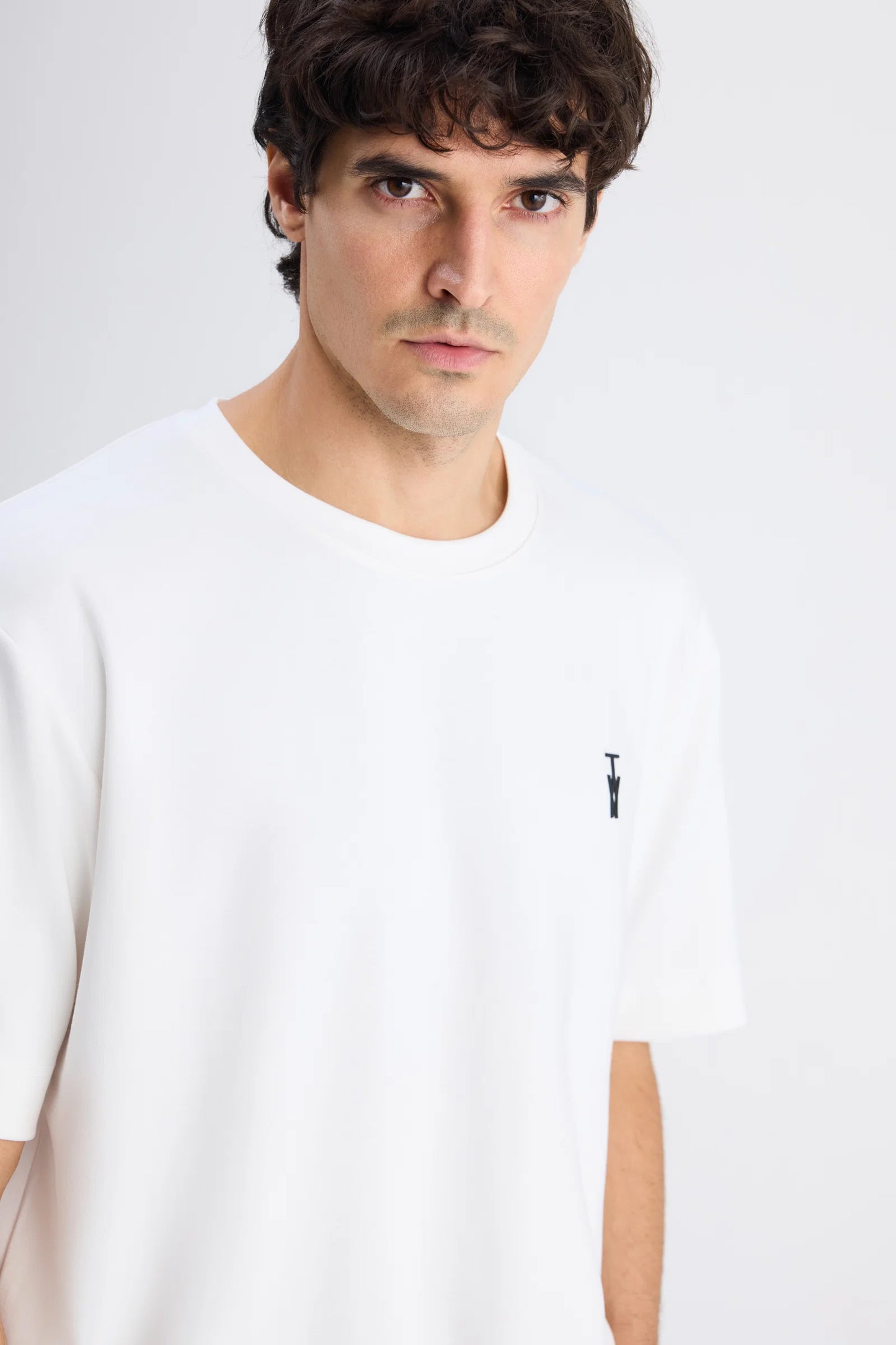 Twn Relaxed Fit Ekru Düz T-shirt