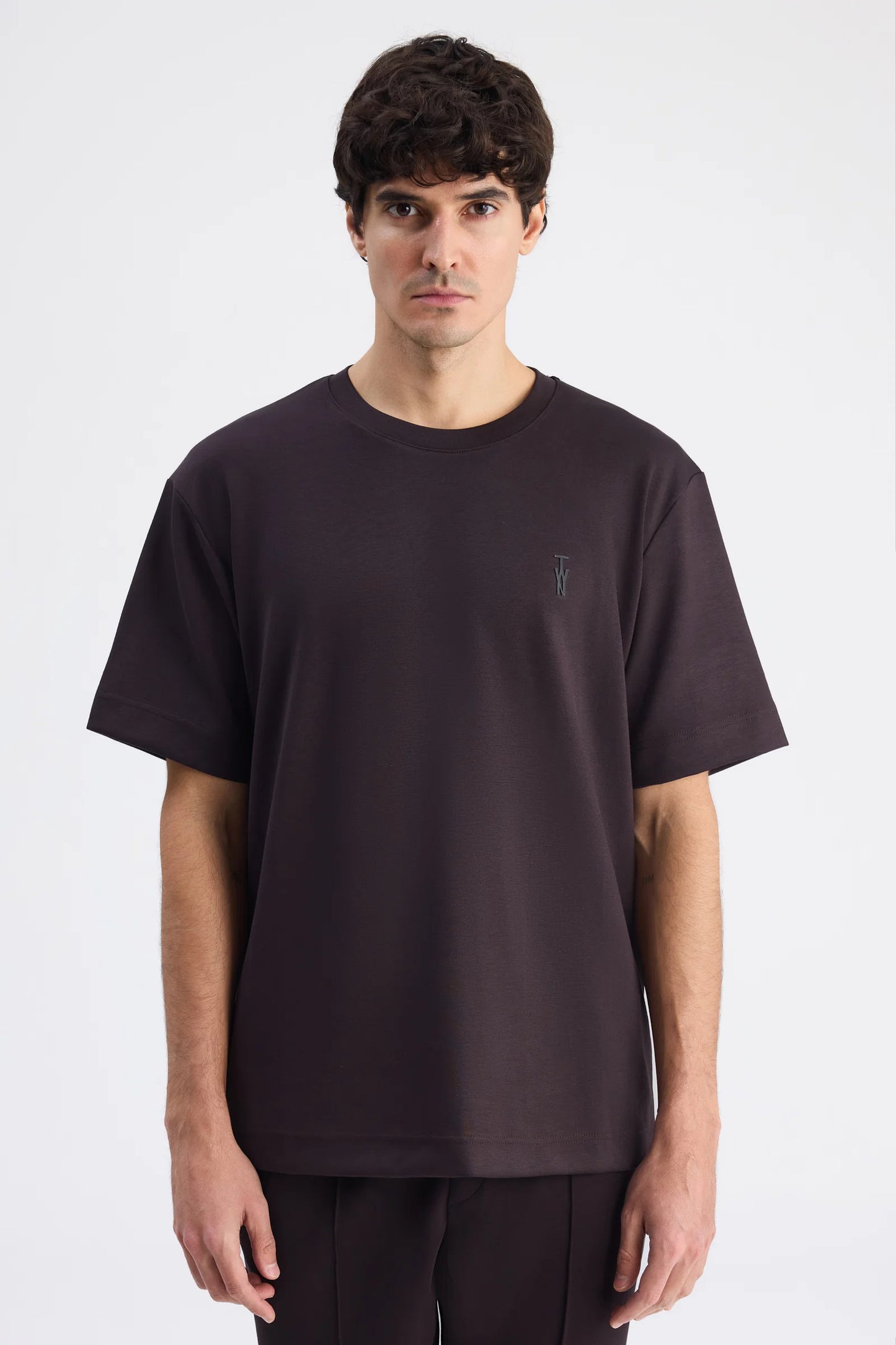 Twn Relaxed Fit Kahverengi Düz T-shirt