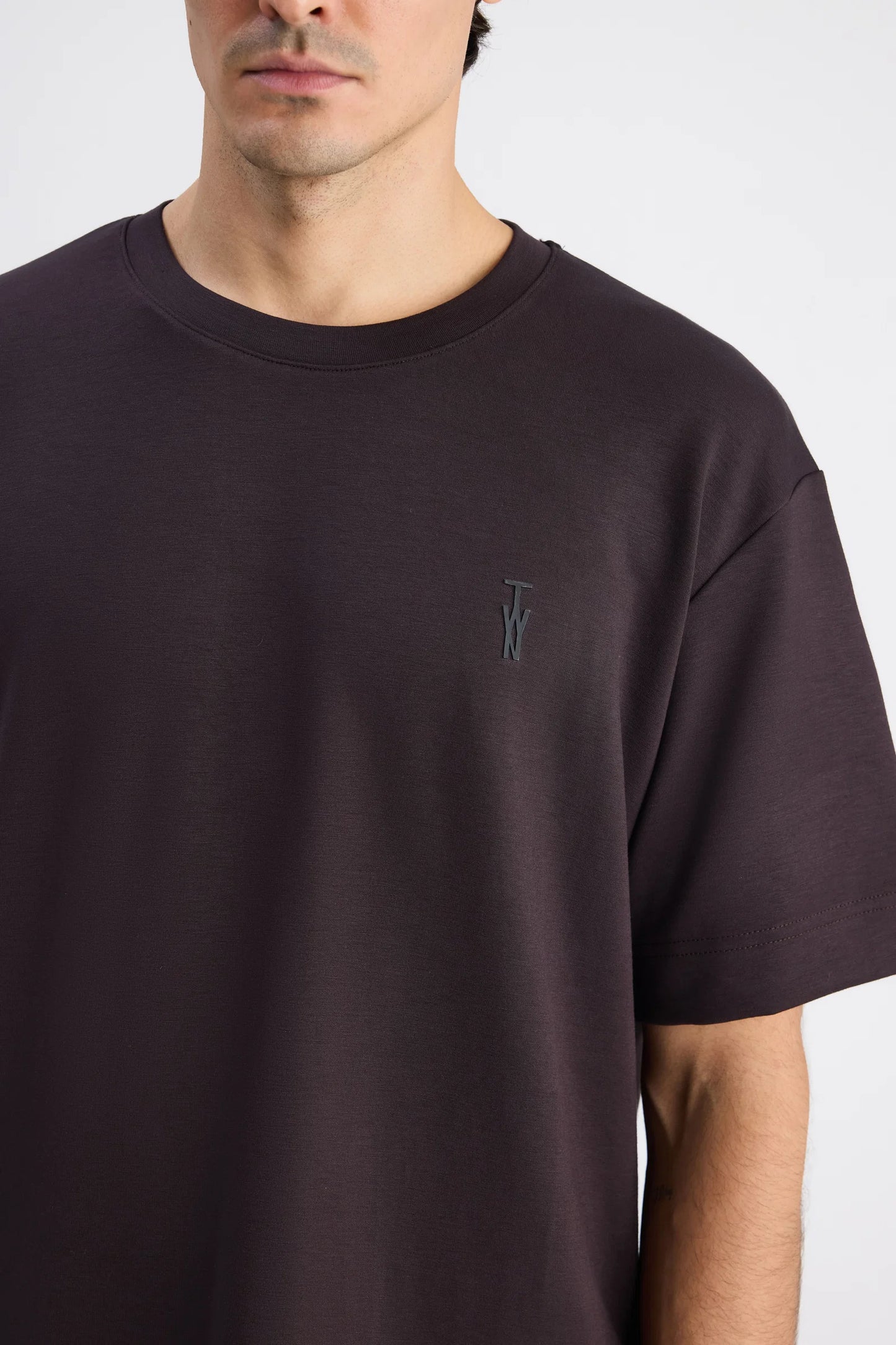 Twn Relaxed Fit Kahverengi Düz T-shirt