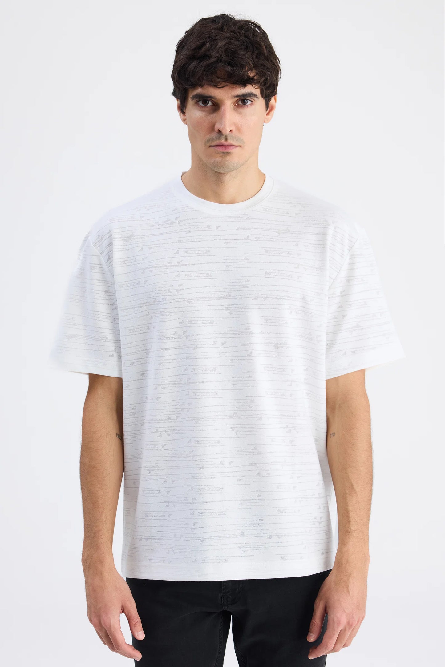 Twn Relaxed Fit Ekru Düz T-shirt