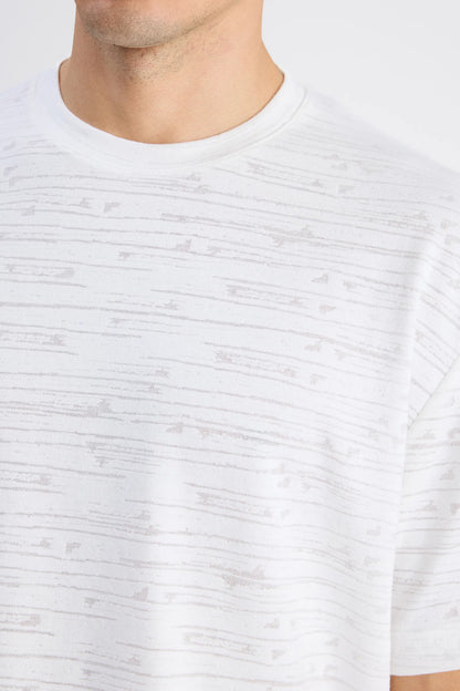 Twn Relaxed Fit Ekru Düz T-shirt