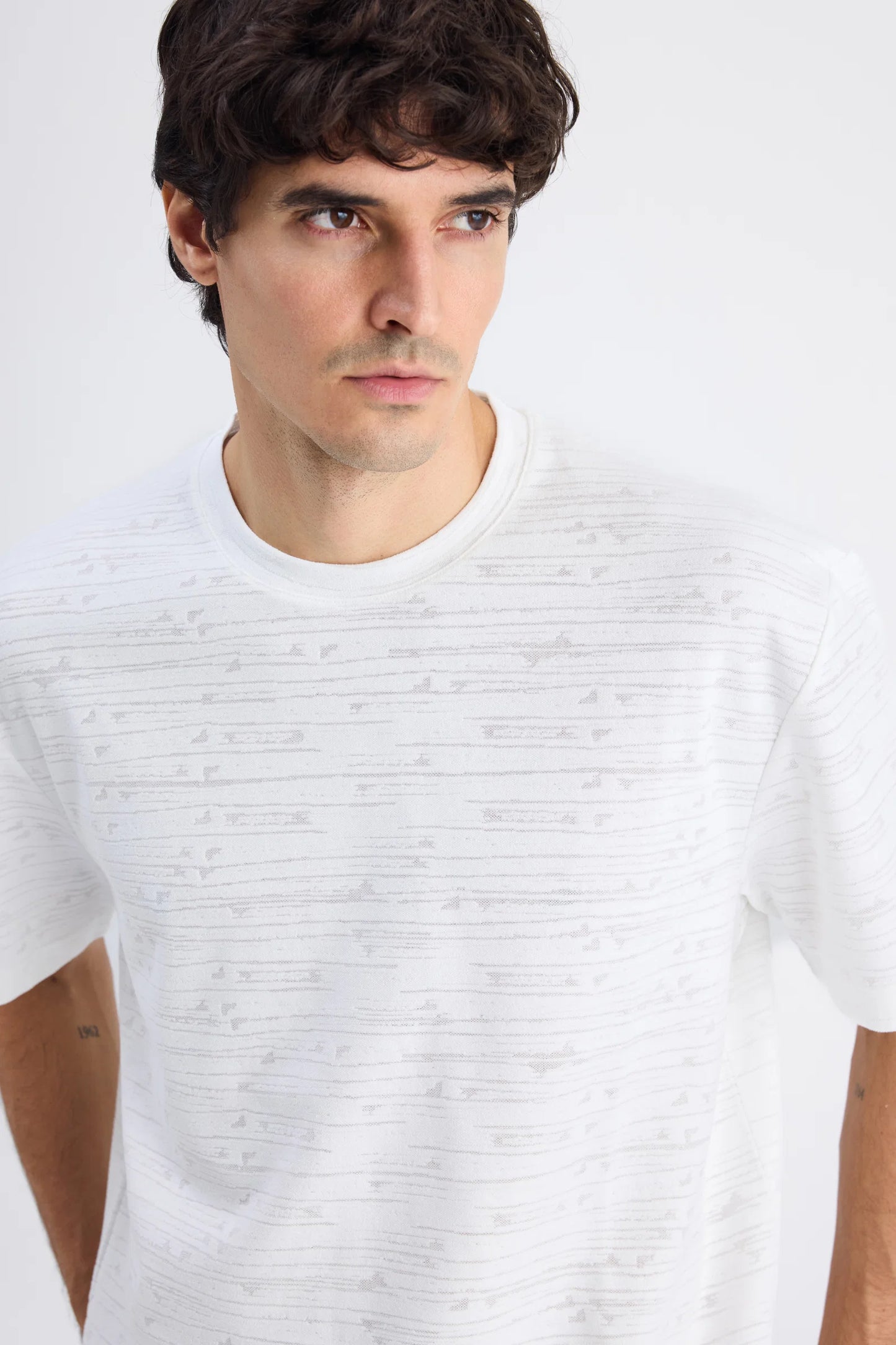 Twn Relaxed Fit Ekru Düz T-shirt