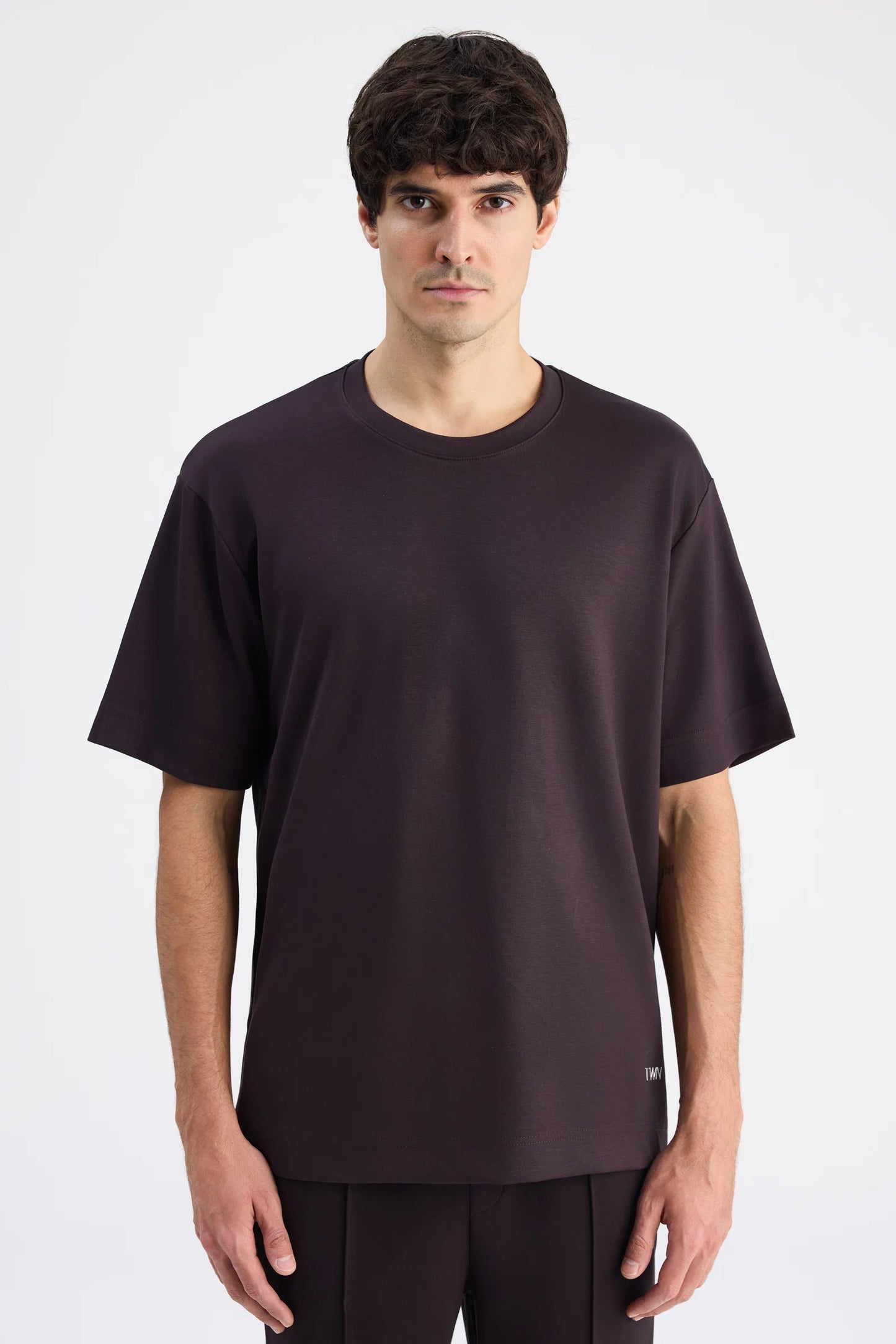 Twn Relaxed Fit Kahverengi Düz T-shirt
