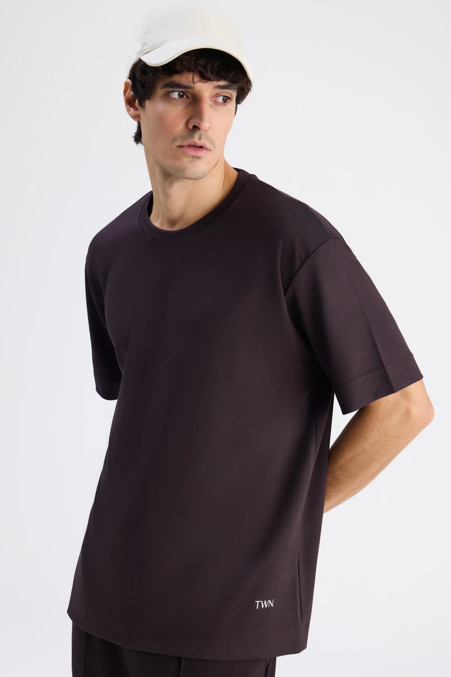 Twn Relaxed Fit Kahverengi Düz T-shirt