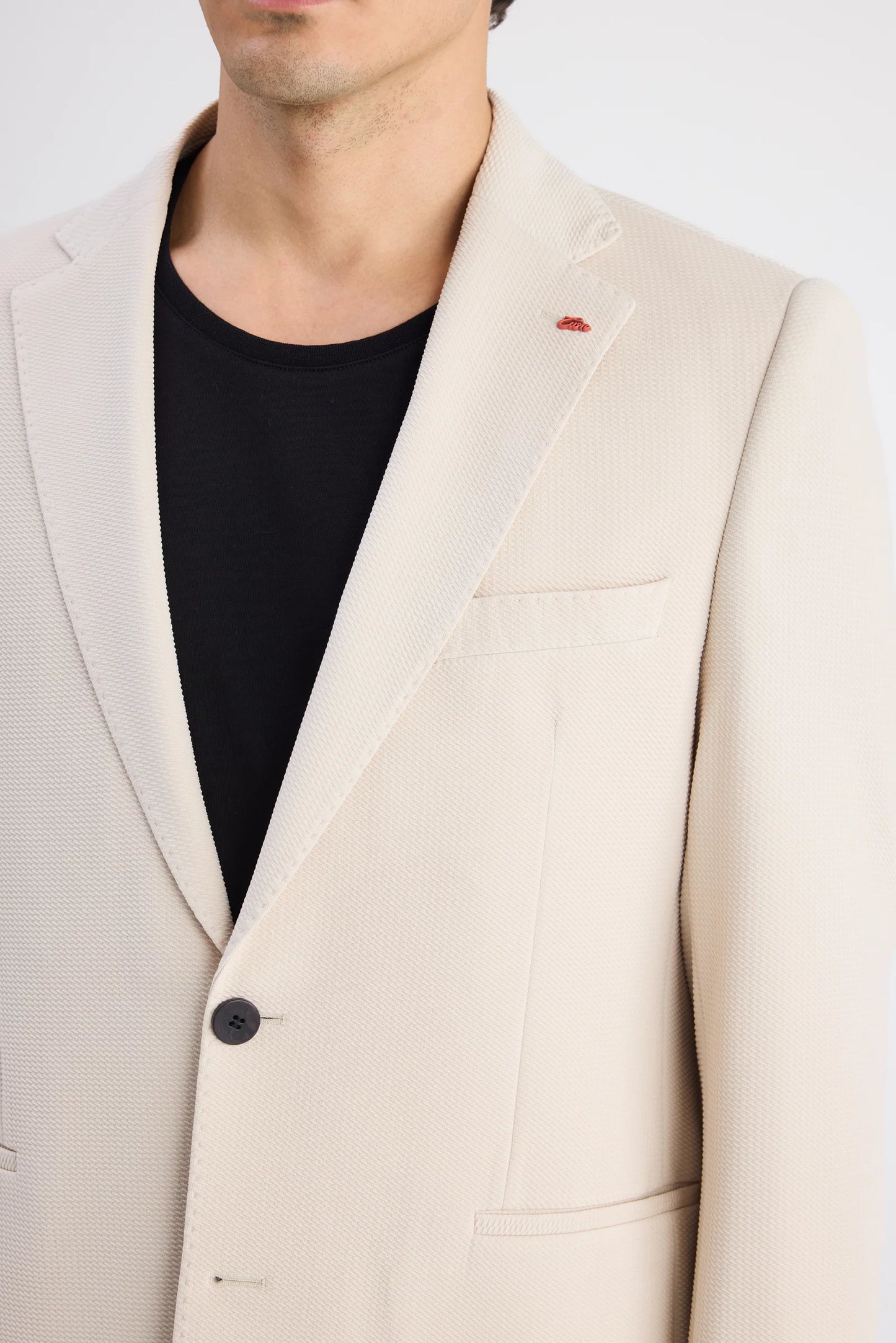 Twn Slim Fit Bej Armürlü Kumaş Ceket