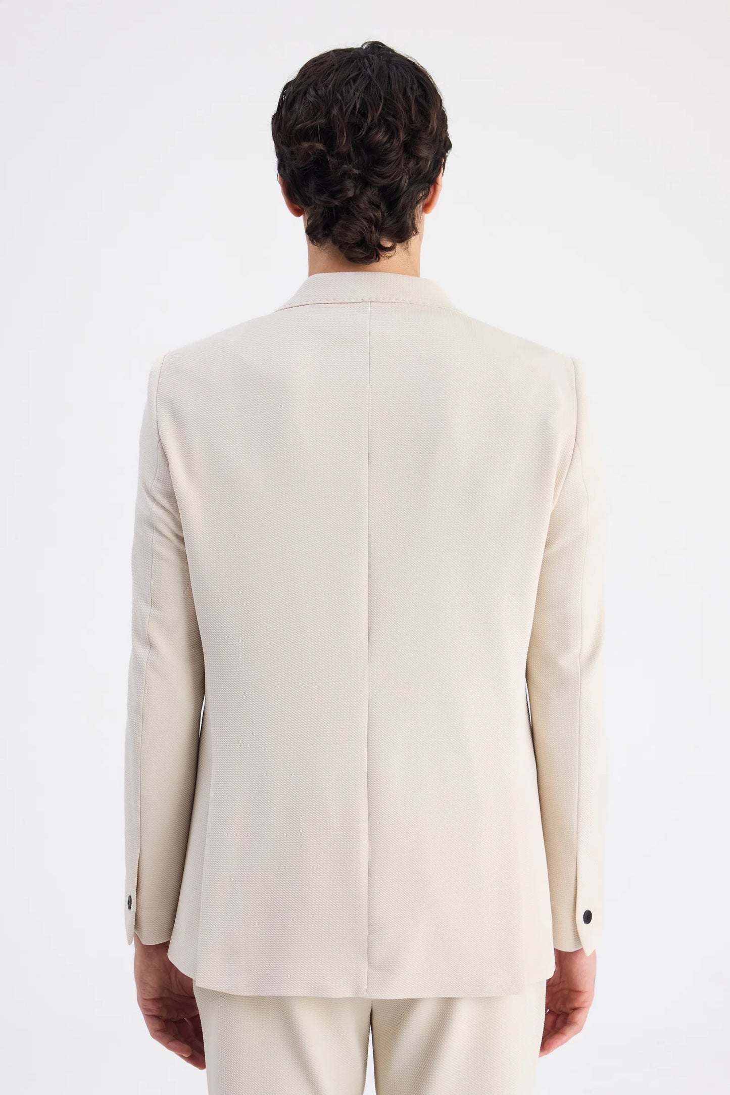 Twn Slim Fit Bej Armürlü Kumaş Ceket