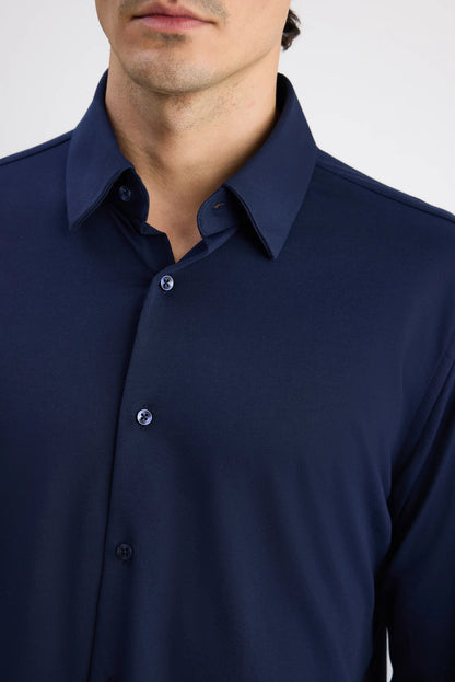 Ds Damat Slim Fit Lacivert Örme Gömlek