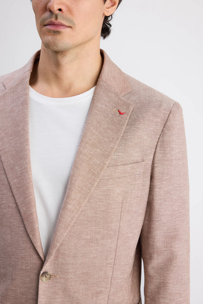 Ds Damat Slim Fit Gül Kurusu Düz Kumaş Ceket