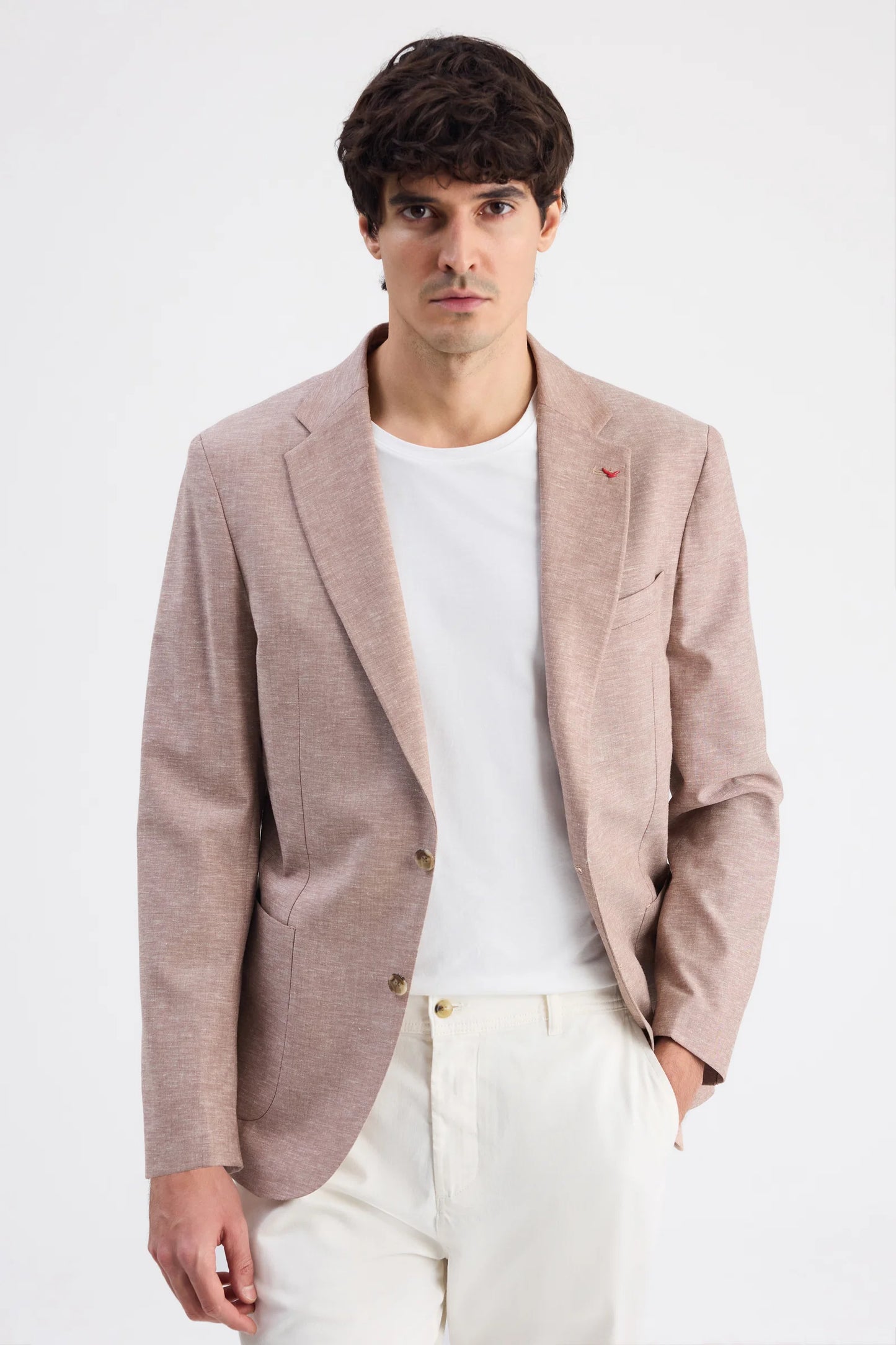 Ds Damat Slim Fit Gül Kurusu Düz Kumaş Ceket