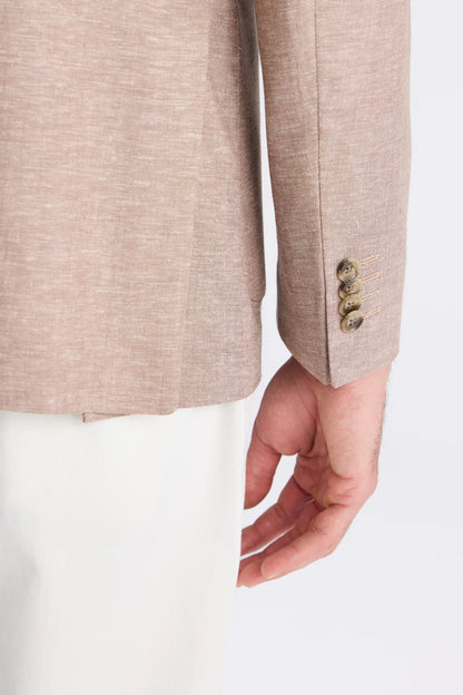 Ds Damat Slim Fit Gül Kurusu Düz Kumaş Ceket