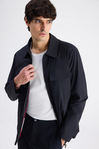 Ds Damat Regular Fit Siyah Düz Mont