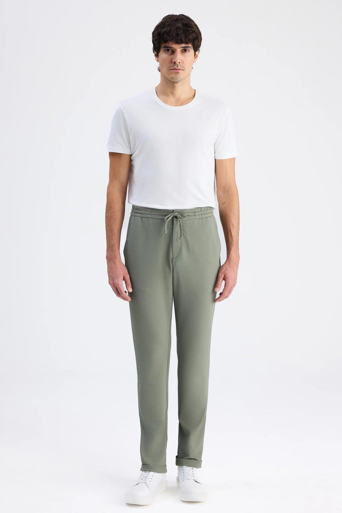 Twn Slim Fit Haki Armürlü Jogger Pantolon