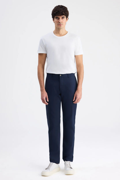Ds Damat Relaxed Fit (pilesiz) Lacivert Gabardin Chino Pantolon