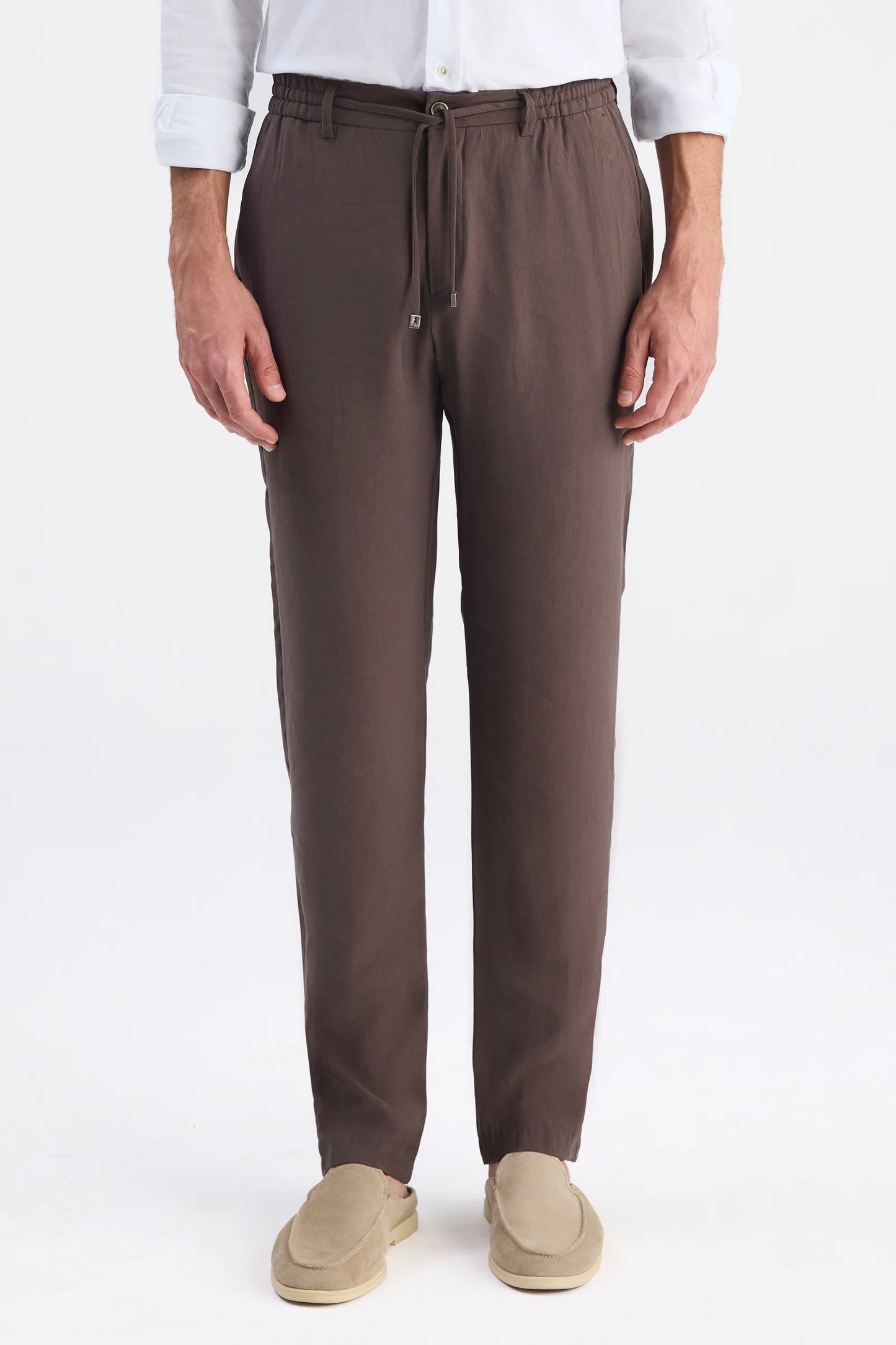 Twn Relaxed Fit (pilesiz) Kahverengi Diyogonal Jogger Pantolon