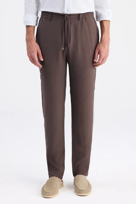 Twn Relaxed Fit (pilesiz) Kahverengi Diyogonal Jogger Pantolon