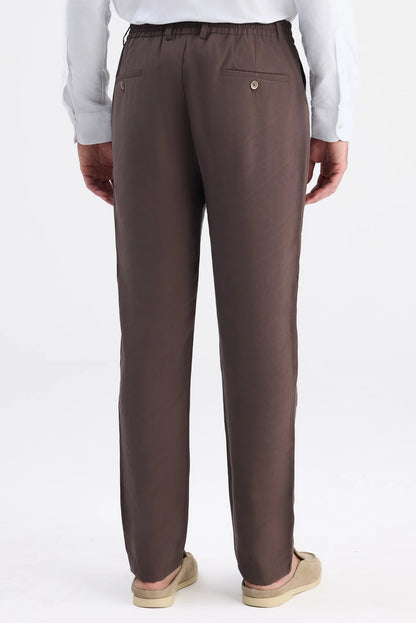 Twn Relaxed Fit (pilesiz) Kahverengi Diyogonal Jogger Pantolon