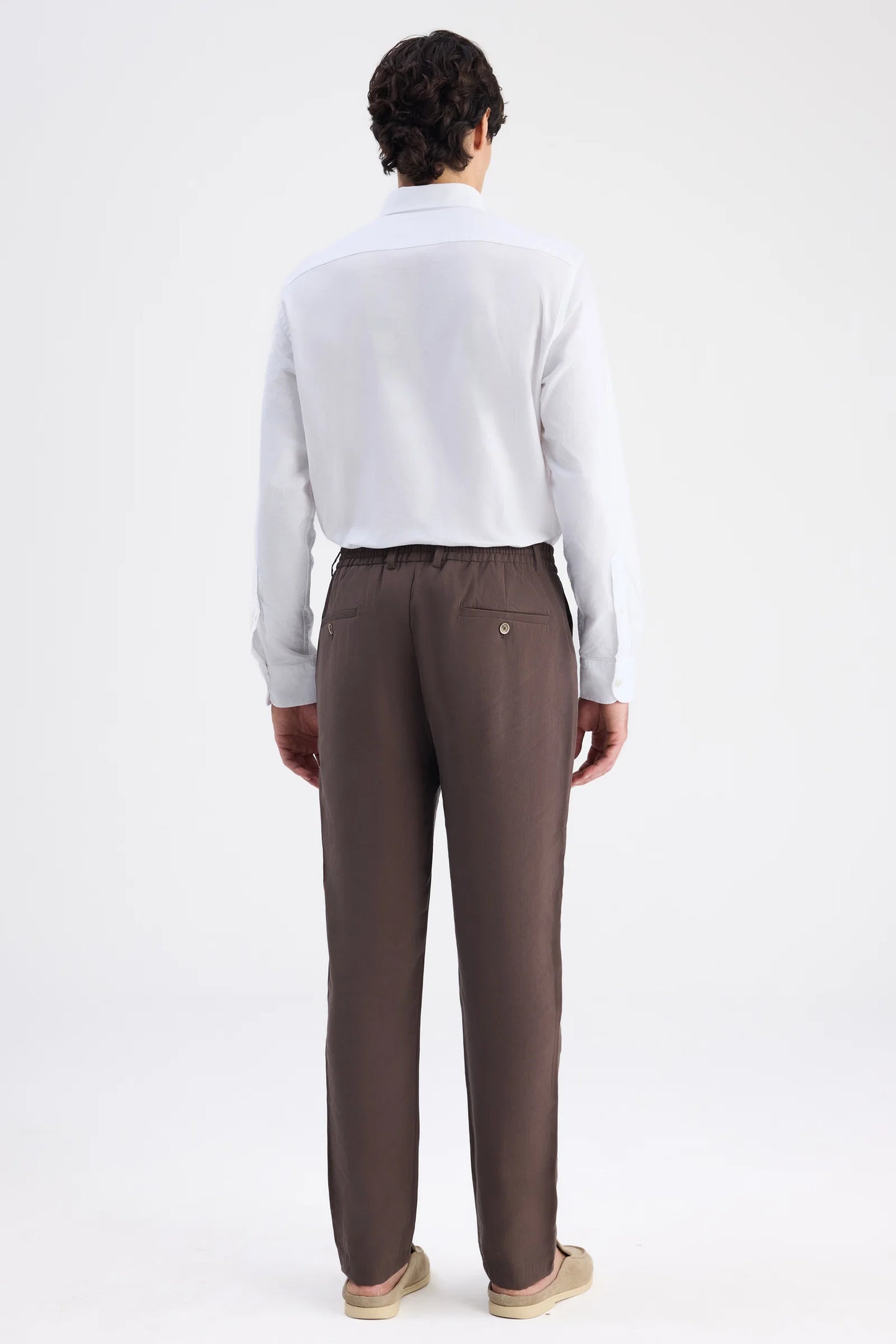 Twn Relaxed Fit (pilesiz) Kahverengi Diyogonal Jogger Pantolon