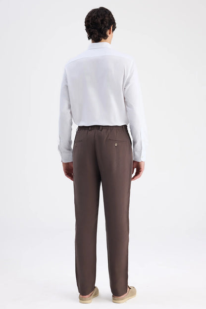 Twn Relaxed Fit (pilesiz) Kahverengi Diyogonal Jogger Pantolon