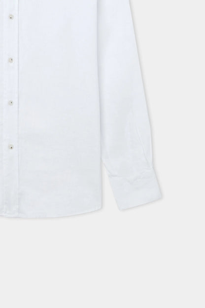 Ds Damat Comfort Beyaz Düz %100 Keten Gömlek
