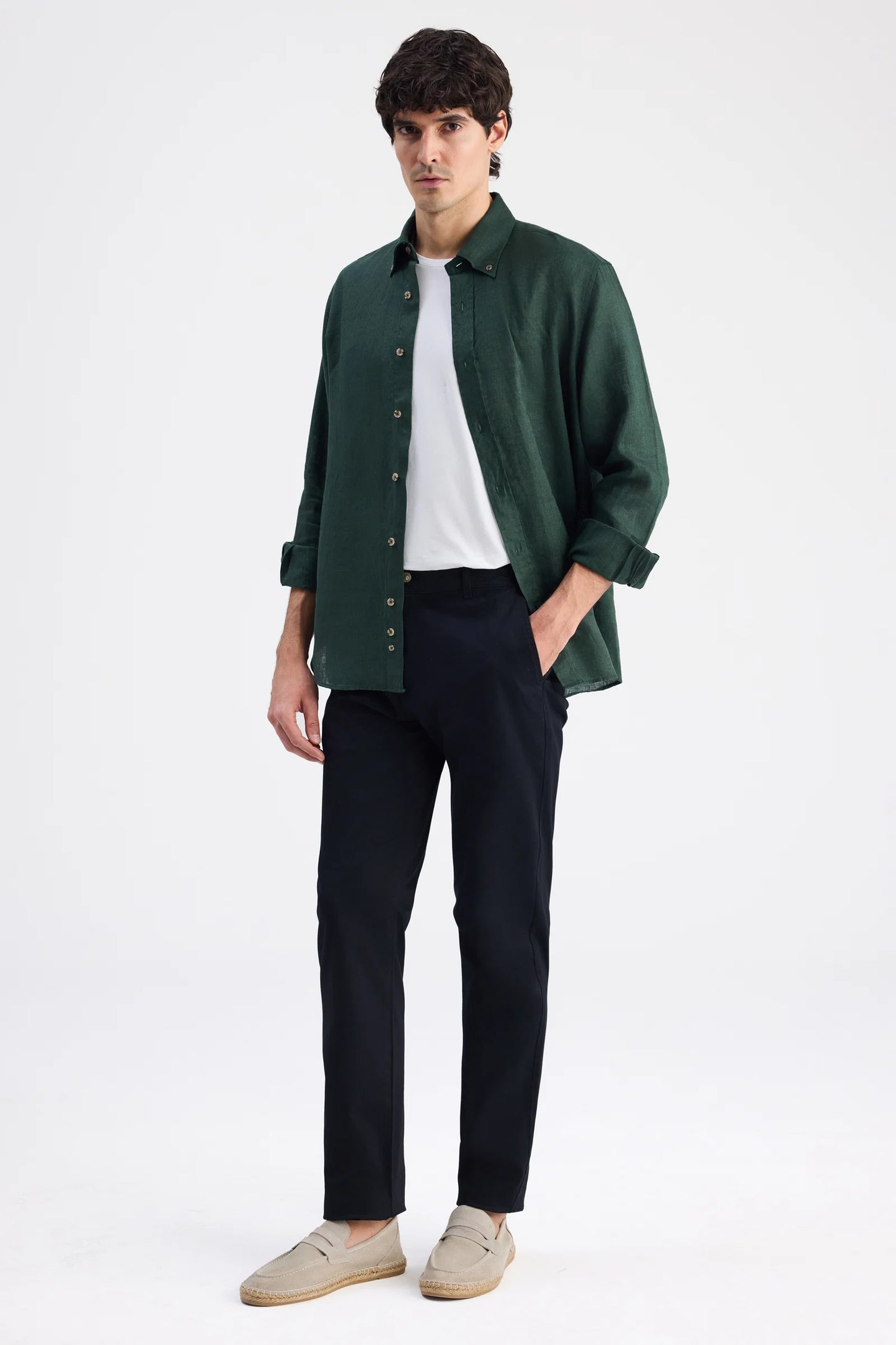 Ds Damat Relaxed Fit (pilesiz) Siyah Gabardin Chino Pantolon