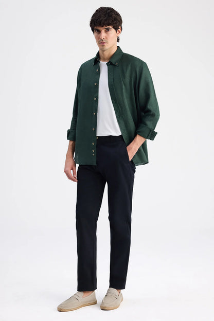 Ds Damat Relaxed Fit (pilesiz) Siyah Gabardin Chino Pantolon