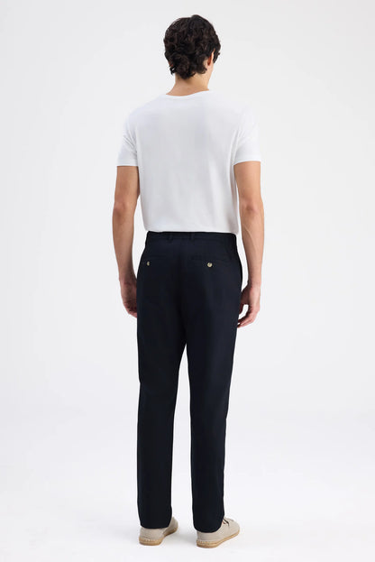 Ds Damat Relaxed Fit (pilesiz) Siyah Gabardin Chino Pantolon