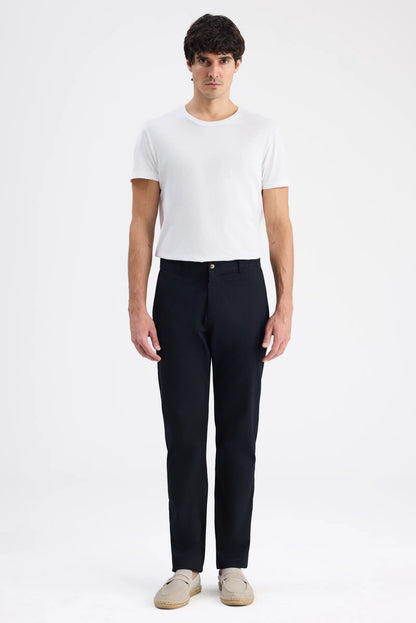 Ds Damat Relaxed Fit (pilesiz) Siyah Gabardin Chino Pantolon