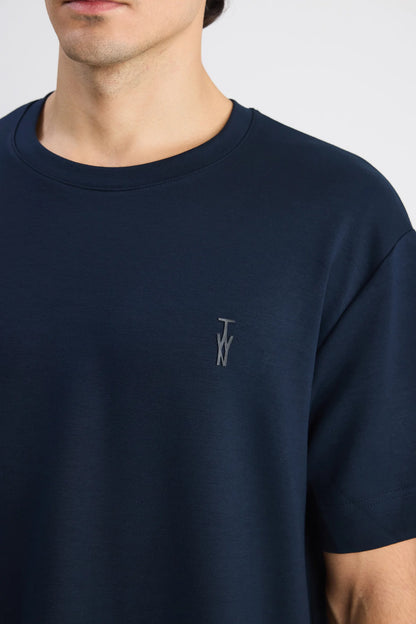 Twn Relaxed Fit Lacivert Düz T-shirt