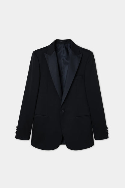 Twn Slim Fit Siyah Krep Desen Smokin Takim Elbise