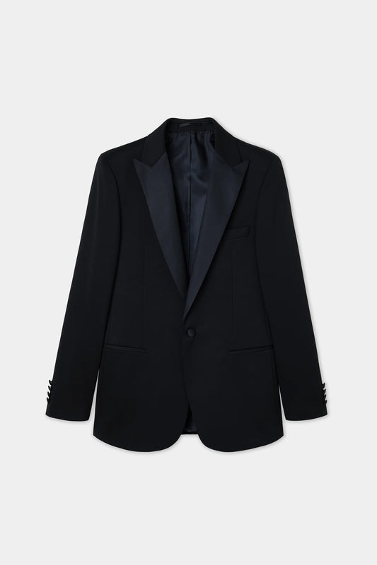 Twn Slim Fit Siyah Krep Desen Smokin Takim Elbise
