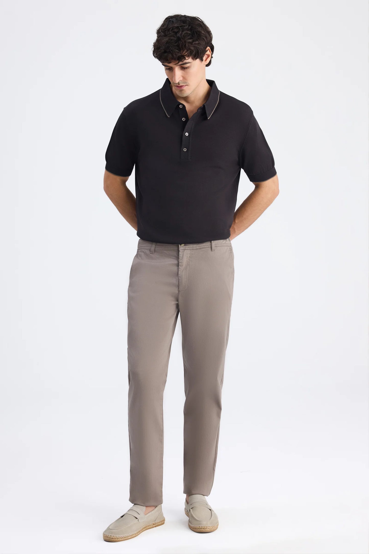 Ds Damat Relaxed Fit (pilesiz) Vizon Gabardin Chino Pantolon