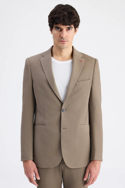 Twn Slim Fit Vizon Armürlü Kumaş Ceket
