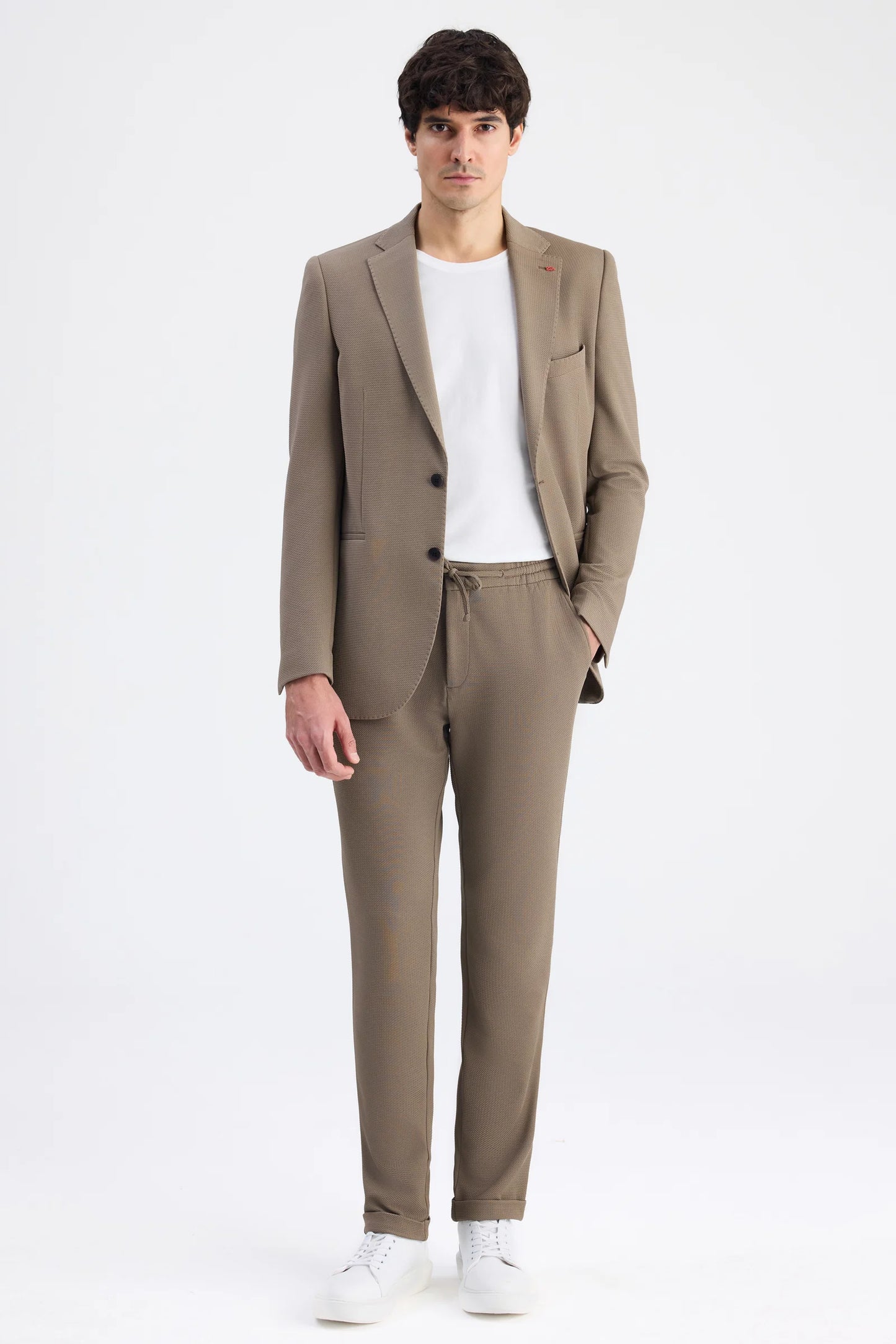 Twn Slim Fit Vizon Armürlü Kumaş Ceket